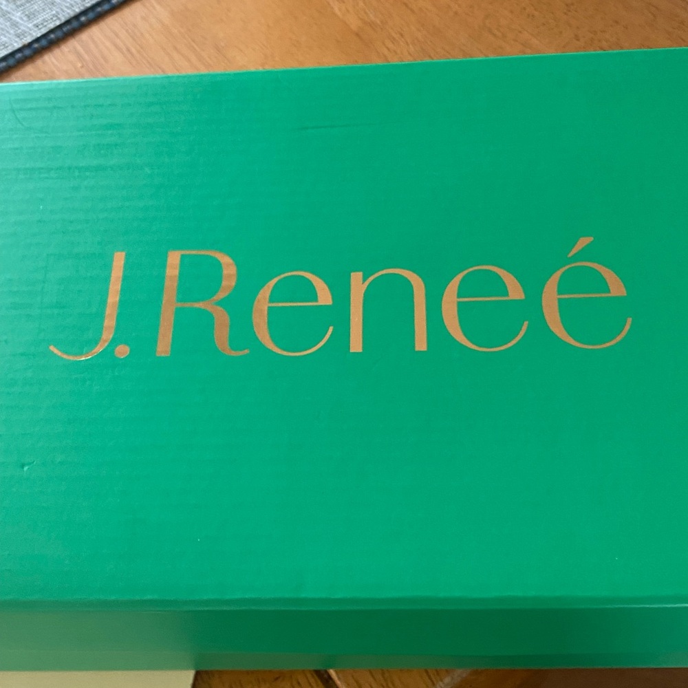 J Renee Navy low heel dress shoes